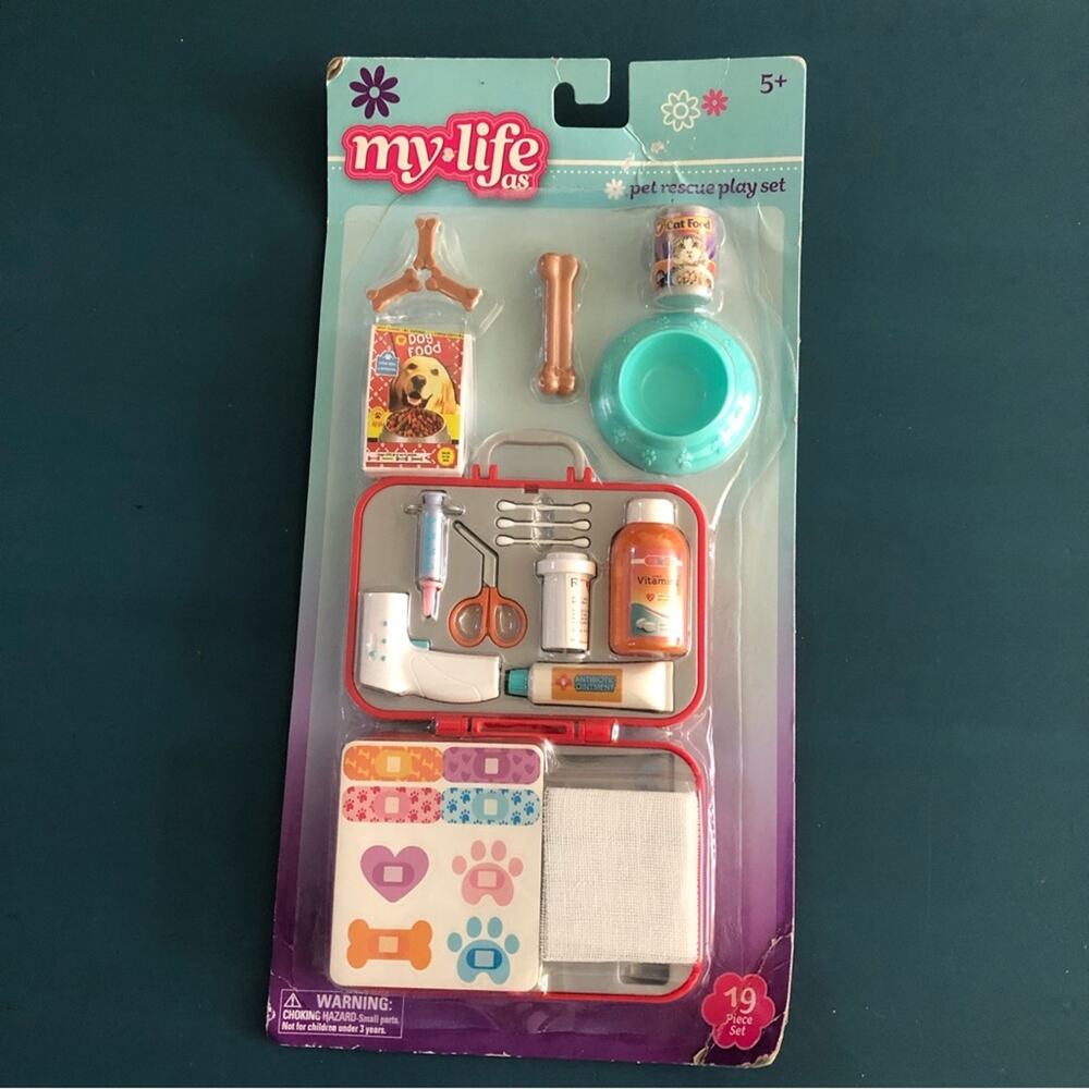 My Life As Pet Rescue Play Set Cat Dog Doctor Kit Veterinarian Toy 19 Pcs New